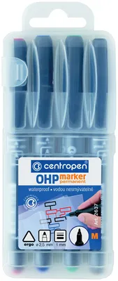 Obrázek produktu pro Popisovač Permanent OHP 2637 Centropen - sada 4 ks