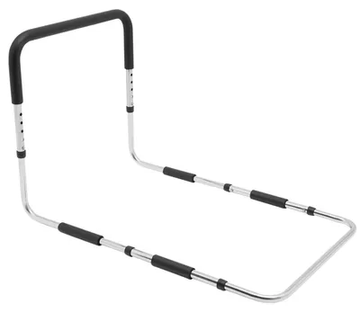 Zdjęcie produktu dla Podnóżek do łóżka - Regulowane podwyższenie barierki łóżka - 90 x 51 x 46–56 cm - do 136 kg - Do materacy o grubości od 10 cm - Stalowa rama - Czarny kolor