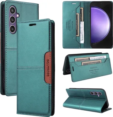 Immagine prodotto di Custodia per Samsung Galaxy A35, custodia flip wallet in pelle con slot per carte e supporto Verde
