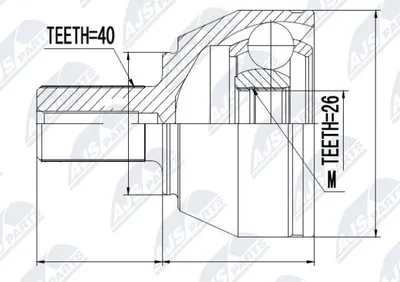 Produktbild von NTY Gelenksatz Antriebswelle Vorne Rechts Vorne Links für FORD MONDEO IV Turnier (BA7) NPZ-FR-040