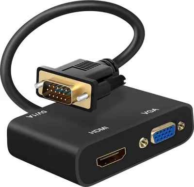 Produktbild von Adapter VGA Stecker / VGA und HDMI Buchse mit 3.5mm Audio- und Ladeanschluss