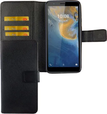 Zdjęcie produktu dla Etui ZTE Blade A31 Etui na telefon komórkowy Etui ochronne z klapką i miejscem na kartę, kolor: Onyx Black