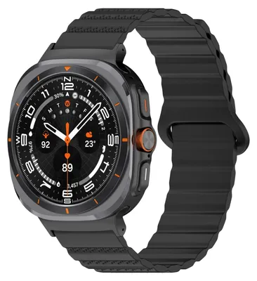 Image de Pour Samsung Galaxy Watch Ultra 47mm Motif de points de silicone Bracelet magnétique noir