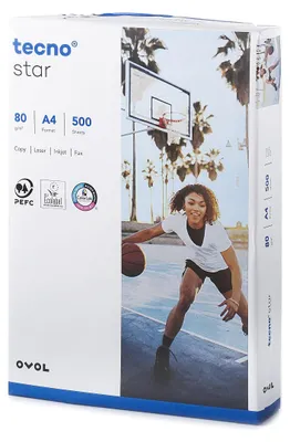 Immagine prodotto di inapa 2100011527 Carta per fotocopie tecno® star - A4, 80 g/m², bianco, 500 fogli