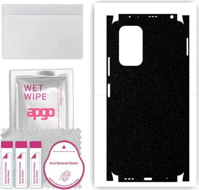 Produktbild von apgo Rückseite + Seiten Schutzfolie, Skin, kompatibel mit Xiaomi Redmi Note 10 Pro Max, Hinten Displayschutzfolie aus Vinylfolie, kratzfest, einfache Montage - Mattschwarz