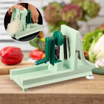 Produktbild von Manueller Gemüseschneider aus Kunststoff – Spiralschneider für Kartoffeln, Karotten und Gurken
