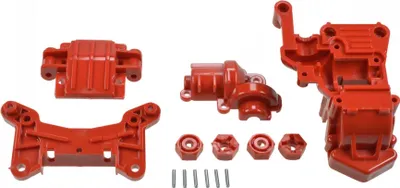 Produktbild von Getriebegehäuse vorne rot für TA-01/02 A-Teile 14-tlg.