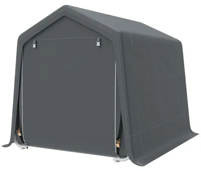 Produktbild von Fahrradzelt fš¹r den Garten mit Metallrahmen, 2 Rei?verschlusstš¹ren, wasserdicht, UV-best?ndig, 2,4 x 2 x 2 m, Dunkelgrau