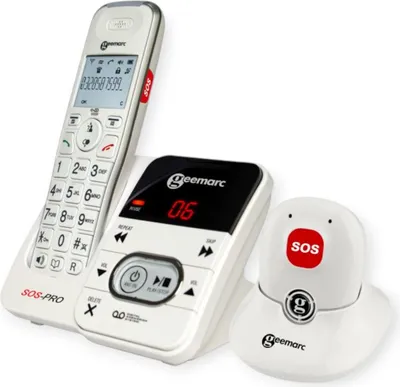 Image de Geemarc, Téléphone senior avec médaillon SOS AmpliDect 295 SOS Pro, Blanc