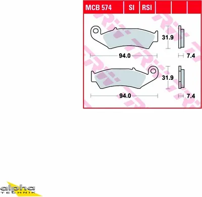 Produktbild von TRW Bremsbelagsatz MCB574 XL250R MD11 KX125  WR125