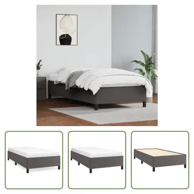 Produktbild von The Living Store Bettgestell Grau 90x190 cm Kunstleder