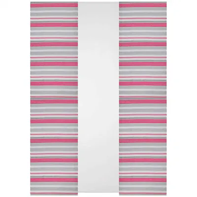 Produktbild von Bestlivings Flächenvorhang Elena 3er Pack "mit Streifen" (B x H) 60 x 260 cm inkl. Zubehör Hellgrau Himbeere, gestreifter Schiebevorhang, in vielen Farben