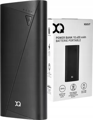 Produktbild von XQISIT Powerbank 10400mAh Black USB Smartphone für Huawei iPhone Samsung