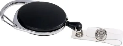 Immagine prodotto di EUROPEL 121284 EUROPEL portabadge con yoyo e moschettone, rotondo, nero