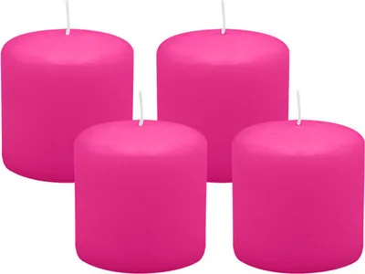 Produktbild von 4er Set Adventskranzkerzen Fuchsia Pink Ø 60 x 80 mm