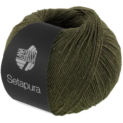 Produktbild von Lana Grossa SETAPURA 50 g angenehm weiches, mattes Seidengarn 200 m, Farbe:003 - Dunkeloliv