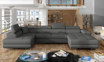 Produktbild von NABBI Ecksofa U mit Zerlegung Rossano U L - dunkelgrau