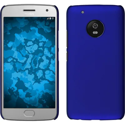 Produktbild von PhoneNatic Case kompatibel mit Lenovo Moto G5 Plus - Hülle blau gummiert Hard-case + 2 Schutzfolien