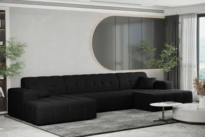 Produktbild von Kaiser Möbel Ecksofa U-form Sofa U-form Wohnzimmer NIMES Stoff Verita Schwarz