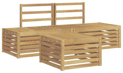 Produktbild von vidaXL Outdoor-Sofagarnitur 4 Stück Weiß Massivholz Akazie