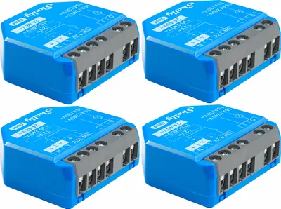 Produktbild von SHELLY Relais 1 Gen4, 16 A, WLAN, Bluetooth, blau, 4 Stück