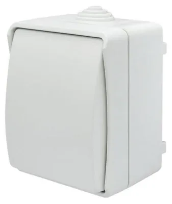 Produktbild von Einzelschalter, Aufputzklingel, Aqua Plus IP44, weiß 40222