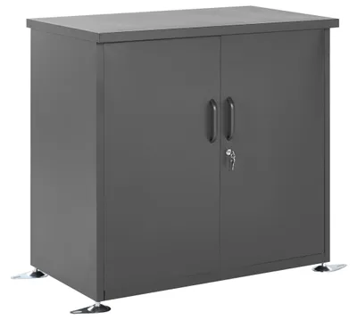 Zdjęcie produktu dla BELIANI Szafa ogrodowa grafitowa stal malowana proszkowo 93 x 53 x 88 cm szafa do garażu na narzędzia metalowa industrialna