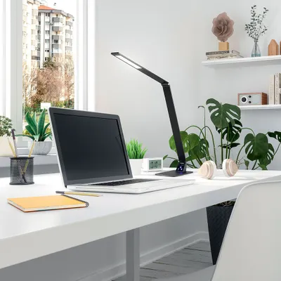 Produktbild von Fabas Luce LED Tischleuchte Wasp 1060x1000mm 12W steuerbare Lichtfarbe Schwarz dimmbar