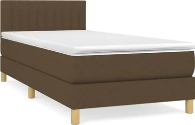 Produktbild von vidaXL Boxspringbett mit Matratze Dunkelbraun 90x200 cm Stoff