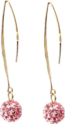 Produktbild von Strass Doppelseitige Ohrringe Ohrhänger Ohrschmuck Earring Rosa
