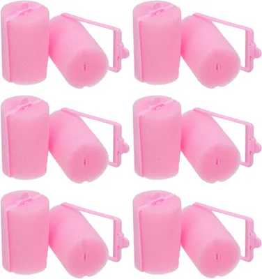 Produktbild von 30 Stück Schwamm-Lockenwickler in Rosa für schonendes Styling ohne Hitze bei empfindlicher Kopfhaut, für langes und kurzes Haar, kompakt und tragbar für die Anwendung über Nacht und auf Reisen