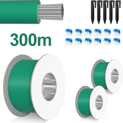 Produktbild von TolleTour 300m Begrenzungskabel Set Kabelverbinder LongLife Haken Erdnägel Mähroboter