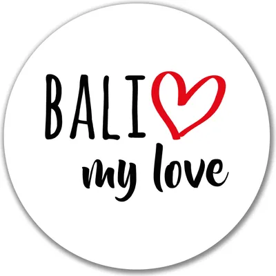 Produktbild von Huuraa Aufkleber Bali my love 10cm rund Sticker Geschenkidee