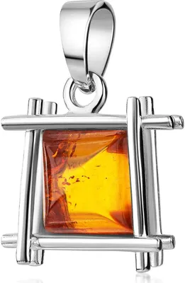 Produktbild von MATERIA by Matthias Wagner Bernstein Anhänger Silber 925 Naturstein orange braun + Schmuckbox KA-50