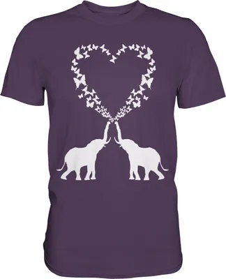 Produktbild von Elefant Herz Schmetterling T-Shirt – Urban Purple / S
