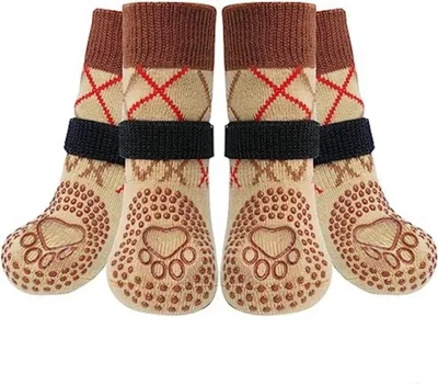 Produktbild von INF Anti-Rutsch Hunde Socken - Wasserdichte Pfotenschutz für drinnen und draußen S