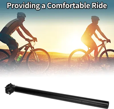 Image de Tige De Selle De VéLo à Angle RéGlable Tube De Selle De Selle De VéLo Noir 1 Pc 31.6X500Mm Alliage D'Aluminium