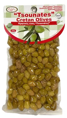 Produktbild von ELLIE 14701 Tsounati Kretische Oliven 200g im Vakuum ganze Frucht von Kreta