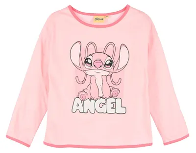 Produktbild von Langarmshirt Disney Stitch Angel mit Glitzerprint Rosa 116