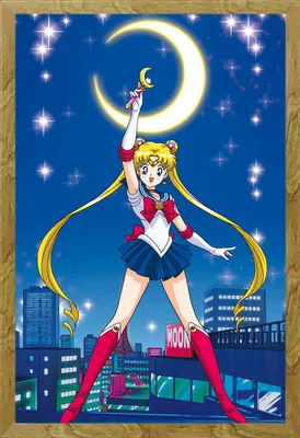 Produktbild von Sailor Moon - Poster - Sailor + Wechselrahmen, Shinsuke® Maxi MDF Eiche, Acryl-Scheibe