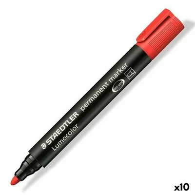 Obrázok produktu pre STAEDTLER Popisovač Lumocolor perm červený 10 kusov