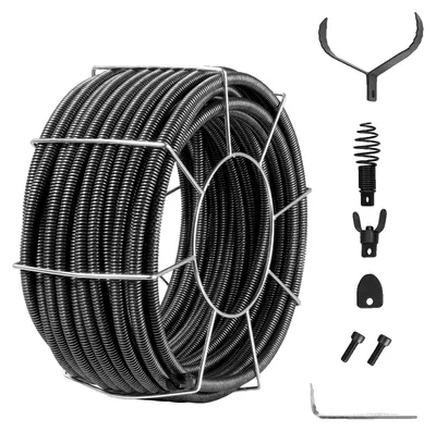 Zdjęcie produktu dla VEVOR, urządzenie do czyszczenia rur, długość 30 m, średnica 19 mm, przeznaczone do rur o średnicy od 100 do 200 mm, nadaje się do czyszczenia syfonów, odpływów podłogowych itp.