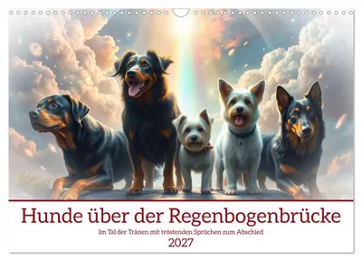 Produktbild von Hunde über der Regenbogenbrücke (Wandkalender 2027 DIN A3 quer), CALVENDO Monatskalender