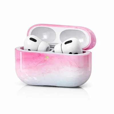 Produktbild von Hülle für Apple AirPods Pro 3. Generation – Schutzhülle Case Marmor Design hochwertig stoßfest kratzfest passgenau mit Ladeanschlussöffnung - Rosa
