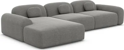 Produktbild von Strukturstoff L-Form Sofa Nuvia Grau Links