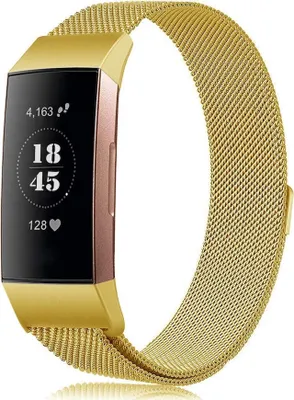 Produktbild von BStrap Milanese (Large) Armband für Fitbit Charge 3 / 4, gold