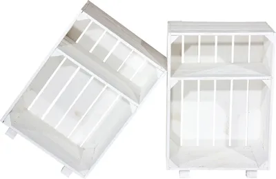Produktbild von 2er Set Neuer weißer Nachttisch 30,5cm x 40cm x 54cm Nachtschrank Abstelltisch Regalkiste Apfelkiste/Weinkiste/Obstkiste weiss Tisch Ablage Landhaus klassisch