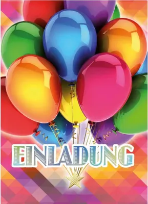 Produktbild von Kurt Eulzer Einladungskarte bunte Ballons mit Innendruck