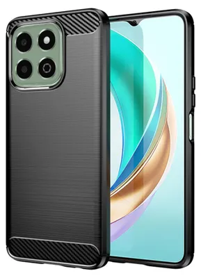 Produktbild von Techsuit Carbon Silicone Back Cover Hülle für HONOR X6b - Schwarz