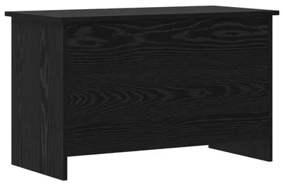 Image de Coffre de rangement en bois noir, dimensions 80 x 40 x 50 cm